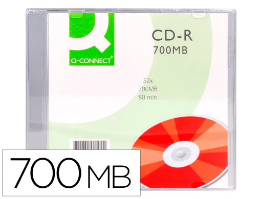 Cd-r Q-Connect Capacidade 700mb Duração 80min Velocidade 52x Caixa Slim 1 Unidade