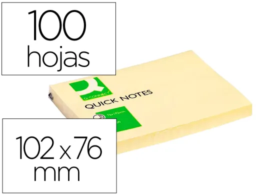 Bloco de Notas Adesivas Q-Connect Amarelo 75 X 100 mm