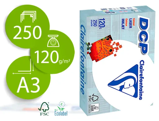 Papel Fotocopia Clairefontaine Din A3 120 gr Pack de 250 Folhas