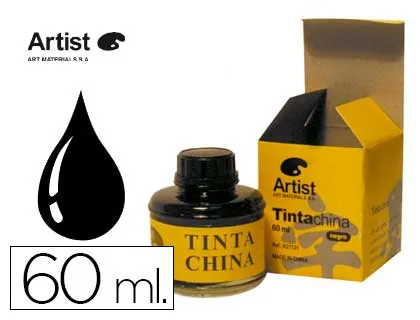 Tinta da China Artist Preta Frasco de 60 Ml