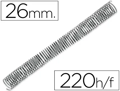 Espiral Q-Connect Metálica 64 5:1 26mm 1,2mm Caixa de 50 Unidades