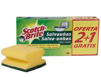 Esfregao Salva Unhas Scotch Brite Fibra Verde Pack 3x2