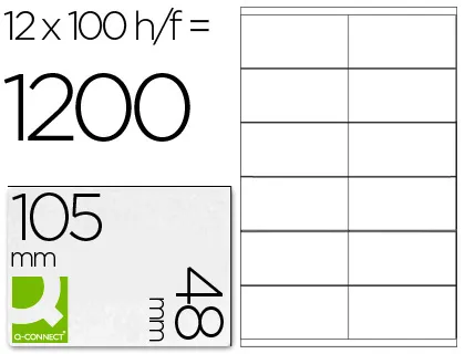 Etiquetas Adesivas Q-Connect Din A4 105 X 48 mm