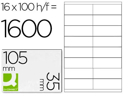 Etiquetas Adesivas Q-Connect Din A4 105 X 35 mm