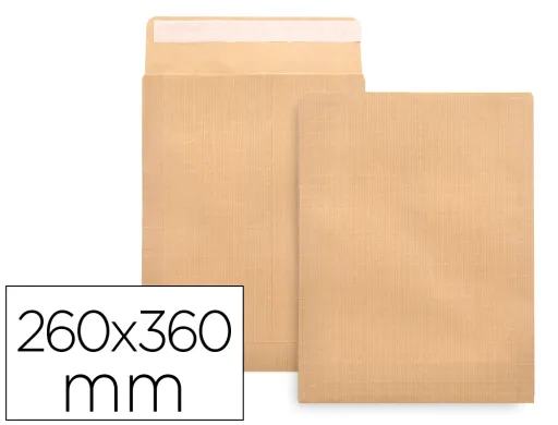 Envelope Bolsa Folio Especial Castanho 260x360 mm Tira de Silicone Pack de 250 Unidades