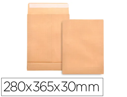 Envelope Bolsa Fole Kraft 280x365x30mm com Aba Emtira de Silicone Papel 120gr Caixa de 50 Unidades