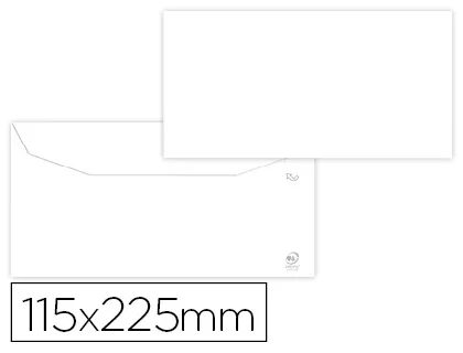 Envelope Branco 115x225 mm com Aba Engomada Papel Offset 80 gr Caixa de 500 Unidades