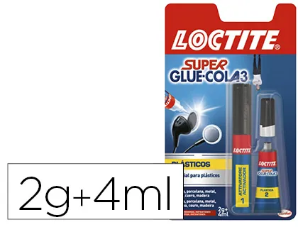 Cola Loctite Super Cola 3 Super Plastico