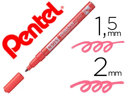 Marcador Pentel N50s Permanente Cor Vermelho 1,5/2 mm