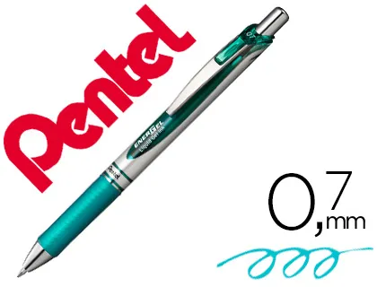 Caneta Pentel Bl77 0,7 mm Energel Retrátil Azul Turquesa