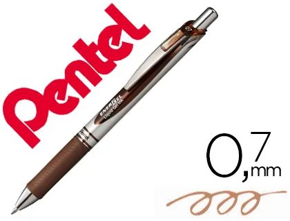 Caneta Pentel Bl77 0,7 mm Energel Retrátil Castanho