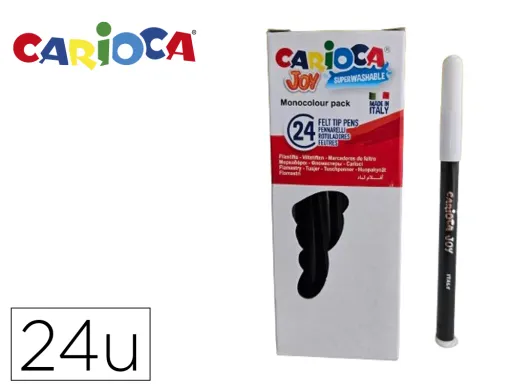 Marcador Carioca Joy Monocolor Preto Caixa de 24 Unidades