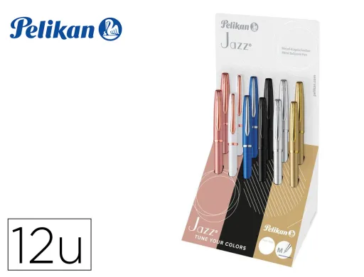 Esferografica Pelikan Jazz Noble Elegance Expositor de 12 Unidades Cores Sortidas