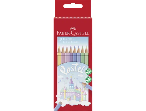 Lápis de Cor Faber Castell Pastel Caixa de 10 Unidades Cores Sortidas