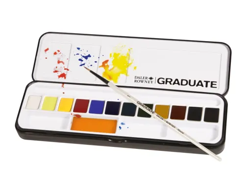 Aguarela Daler Rowney Graduate Caixa Metal de 12 Unidades Cores Sortidas