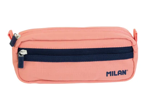 Estojo Escolar Milan Serie 1918 2 Fechos Cor Rosa 210x85x61 mm