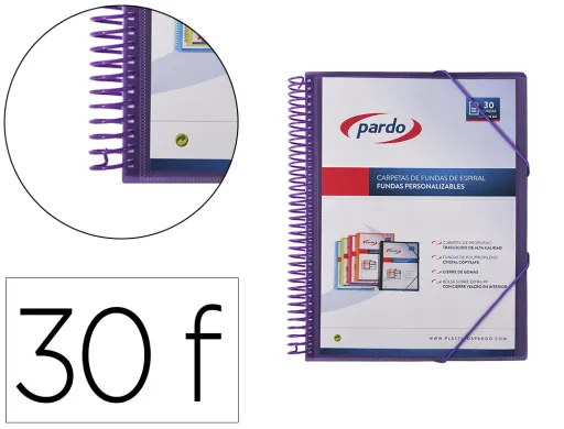 Capa Catalogo Pardo com Espiral 30 Bolsas Folio Personalizavel Cor Lilas