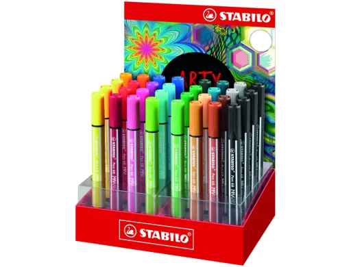 Marcador Stabilo Aguarelavel Pen 68 Max Arty Line Expositor de 32 Unidades Cores Sortidas