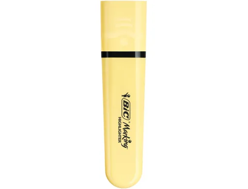 Marcador Fluorescente Bic Flat Amarelo Pastel Caixa de 12 Unidades