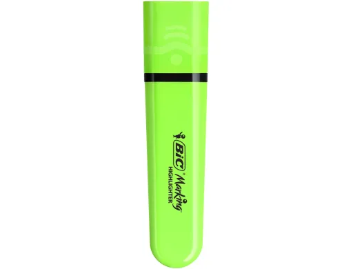 Marcador Fluorescente Bic Flat Verde Neon Caixa de 12 Unidades