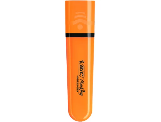 Marcador Fluorescente Bic Flat Laranja Neon Caixa de 12 Unidades