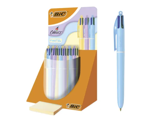 Esferografica Bic Quatro Cores Pastel Ponta de 1 mm Expositor de 30 Unidades Cores Sortidas