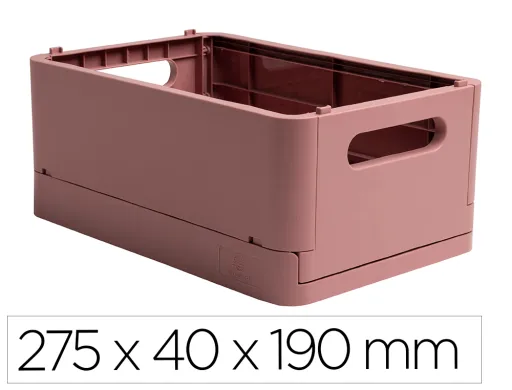 Caixa Multiusos Exacompta Smart Case Din a5+ Plastico Reciclado Dobravel Cor Rosa Velho 275x40x190 mm