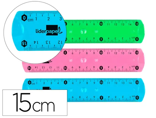 Regua Plástico Flexível de 15 cm Cores Sortidas