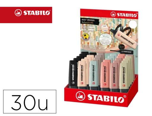 Marcador Fluorescente Stabilo Boss Pastel 70 Nature Colors Expositor de 30 Unidades Cores Sortidas