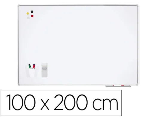 Quadro Branco Rocada Lacado Magnetico Moldura Aluminio com Cantos 100x200 cm