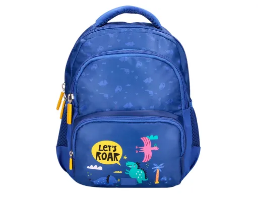 Cartera Escolar Moc Hila Multibolsillo Infantil Dino Azul 350x110x270 mm