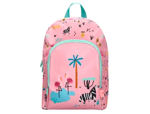 Mochila Escolar Infantil Safari Desenho Zebra Rosa 330x100x250 mm