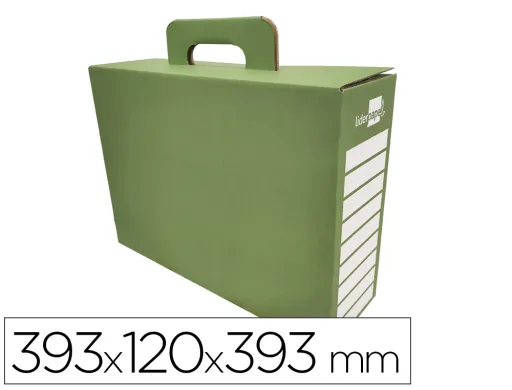 Caja Portalibros Liderpapel Carton Con Asa 393x120x393 mm