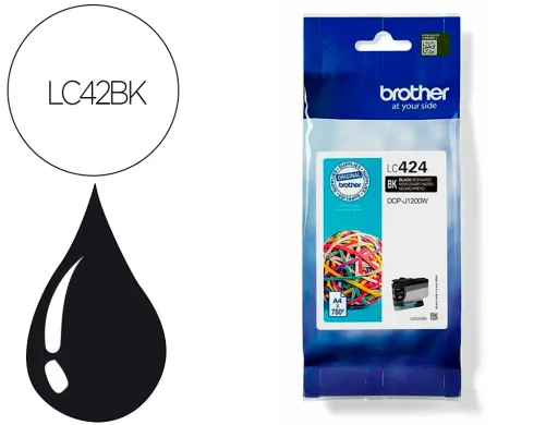 Ink-Jet Brother Lc424bk Dcp-1200w Negro 750 Paginas