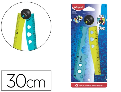 Regua Maped Plastico Dobravel Croc Croc Blister de 1 Unidade 15 cm + 1 Unidade 30 cm