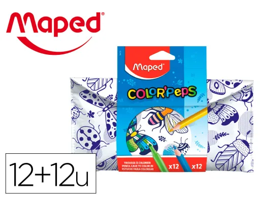 Conjunto para Colorir Maped 12 Marcadores + 12 Lapis Cores Sortidas