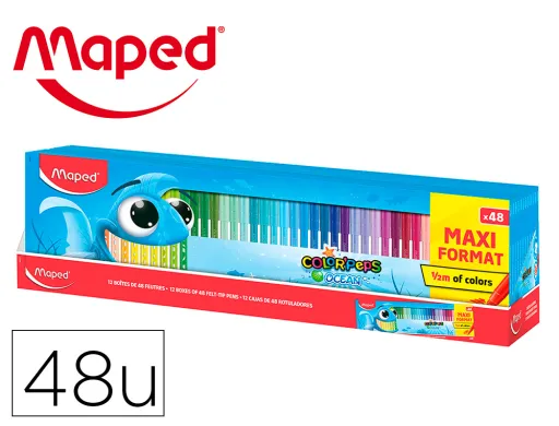 Marcador Maped Color Peps Ocean Caixa de 48 Unidades Cores Sortidas