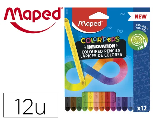 Lápis de Cor Maped Color Peps Infinity Caixa de 12 Cores Sortidas