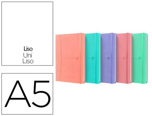 Caderno Oxford Cozido Capa Extradura Din A5 80 Folhas Liso Cores Pastel Sortidas