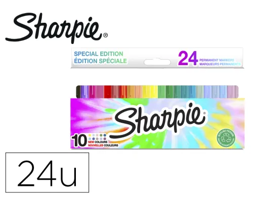 Marcador Sharpie Fine Blister de 24 Unidades Cores Sortidas