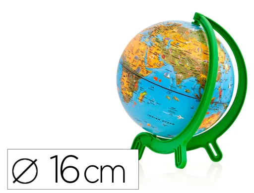 Globo Terrestre Nova Rico Mini Giacomino Base de Plastico Alta Resistencia 16 cm Diametro