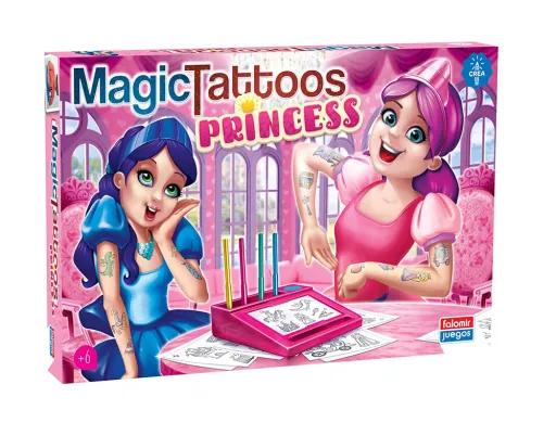 Jogo de Mesa Falomir Tatuagens Magicas Princesas