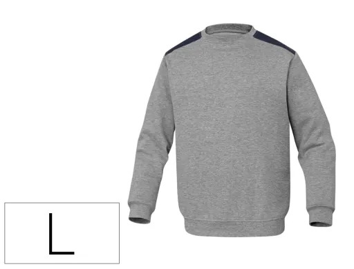 Sweatshirt Deltaplus Sweat Olino com Reforco Nas Costas e Cotovelos Cinza Tamanho l