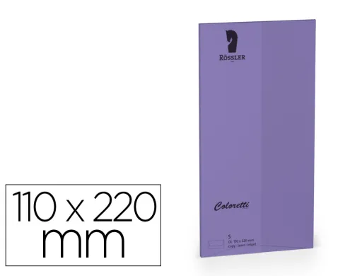 Envelope Rossler Coloretti DL Americano Cor Lilas 110x220 mm Pack de 5 Unidades