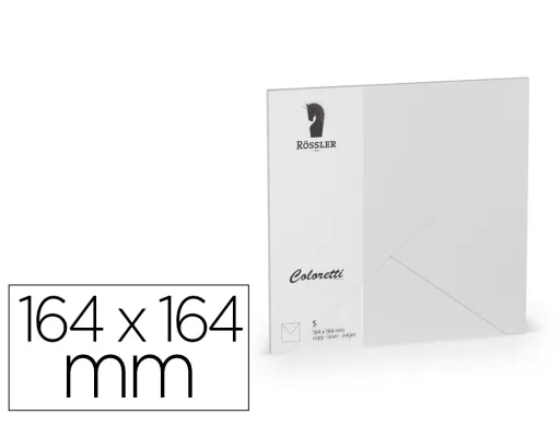 Envelope Rossler Coloretti Quadrado Grande Cor Cinza Claro 164x164 mm Pack de 5 Unidades