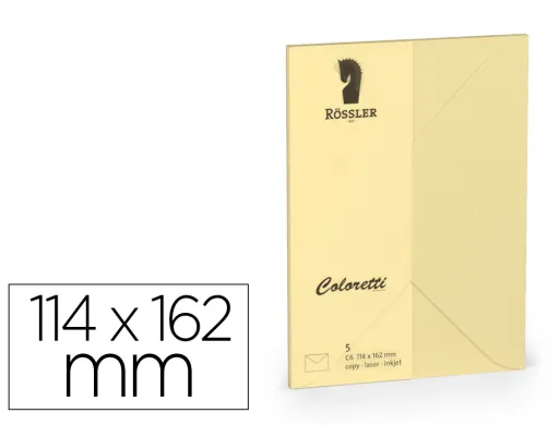 Envelope Rossler Coloretti c6 Cor Areia 114x162 mm Pack de 5 Unidades