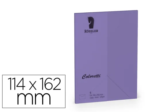 Envelope Rossler Coloretti c6 Cor Lilas 114x162 mm Pack de 5 Unidades