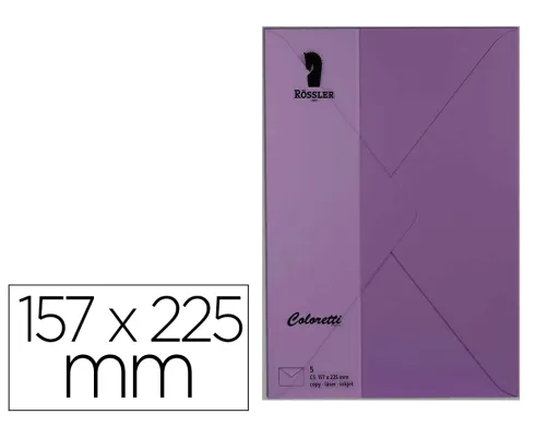 Envelope Rossler Coloretti c5 Cor Lilas 157x225 mm Pack de 5 Unidades