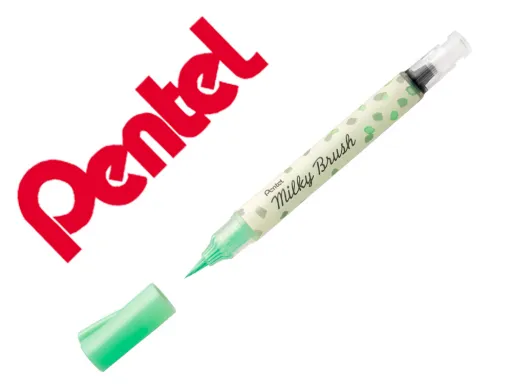 Pincel Pentel Milky Brush Cor Pastel Verde