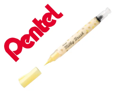 Pincel Pentel Milky Brush Cor Pastel Amarelo